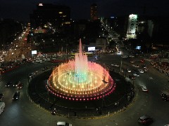 The musical fountain on Slavija starts working